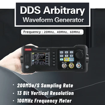 Двухканальный Генератор сигналов произвольной формы DDS с глубиной хранения 8K Источник сигнала 2,4-дюймовый Частотомер AWG 200MSa /S 4
