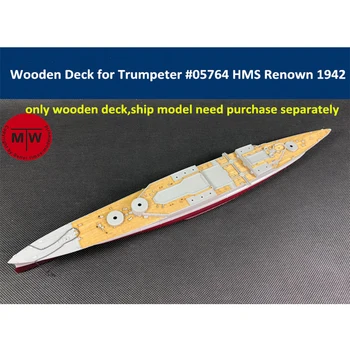 Деревянная дека в масштабе 1/700 для комплекта модели корабля Trumpeter 05764 HMS Renown 1942 14