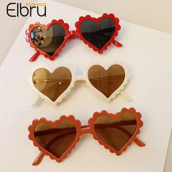 Детские солнцезащитные очки Elbru Lovely Heart для девочек, детские солнцезащитные очки для мальчиков, детские мультяшные солнцезащитные очки UV400, уличное солнцезащитное стекло унисекс 11