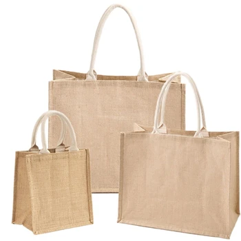 Джутовая хозяйственная сумка большой емкости, многоразовые мобильные дорожные пляжные сумки, Переносная сумка-тоут, органайзер для хранения