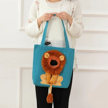 Дизайн Льва Портативная дышащая сумка для кошек и собак Мягкие переноски для домашних животных Сумка для домашних животных для путешествий с безопасными молниями 18
