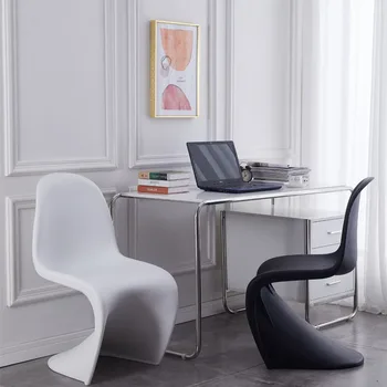 Дизайнерские пластиковые Обеденные стулья класса люкс, Современное удобное Садовое кресло для отдыха на открытом воздухе Nordic Clear Sillas Comedor Мебель для дома 4