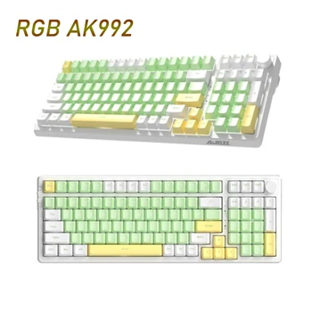 Для Ajazz AK992 Механическая клавиатура с 99 клавишами Bluetooth 5.0 USB RGB Беспроводная клавиатура с креплением на прокладку Клавиатура для компьютера ПК ноутбук 4