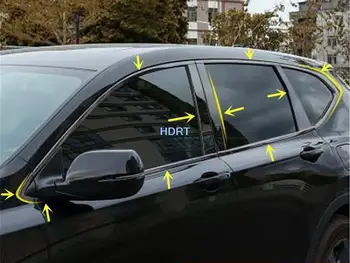 Для Honda CR-V CRV 2017-2022 Стайлинг Автомобиля Черная Отделка Окна Литьевая Рамка Центральная B + C Полоса Стойки Крышка Наклейка Аксессуары 5