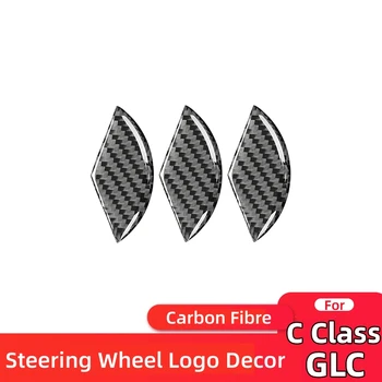Для Mercedes Benz C GLC Class W205 X253, Аксессуары, Интерьер из углеродного волокна, Логотип на рулевом колесе, Декоративная наклейка 11