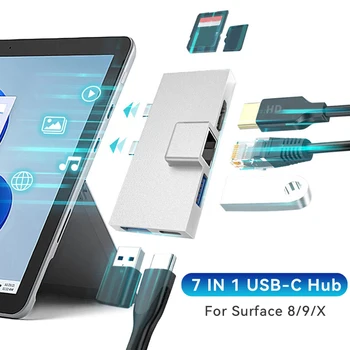 Для Microsoft Surface Pro 6 5 4-концентратор USB-Док-станция с 4K HD-совместимым Устройством Чтения Карт Памяти USB 3.0, Слотом для карт SD/TF 16