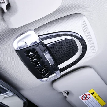 Для Mini Cooper F56, лампы для чтения в салоне автомобиля, Декоративные чехлы, отделка из углеродного волокна, ярко-черные автомобильные аксессуары из нержавеющей стали 14