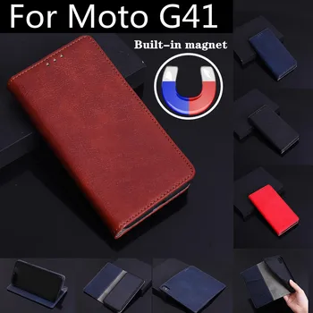 Для Moto G41 Чехол Moto G41 Чехол магнитная карта Флип кожаный чехол-книжка для телефона для Motorola G41 G 41 MotoG41 Задняя крышка кожаный чехол 6