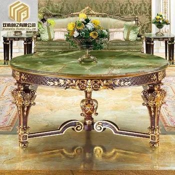 Европейская резьба по дереву, нефритовый чайный столик, французский круглый стол, чайный столик на вилле, приставной столик, мебель на заказ 11