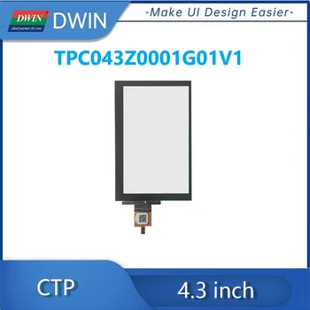 Емкостная сенсорная панель с интерфейсом I2C из закаленного стекла DWIN 4,3 дюйма промышленная