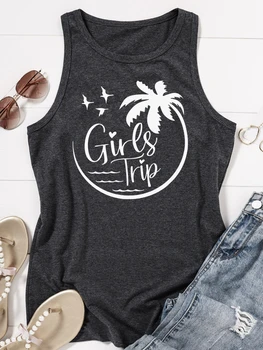 Женская майка для девочек, пляжная футболка с графическим принтом 