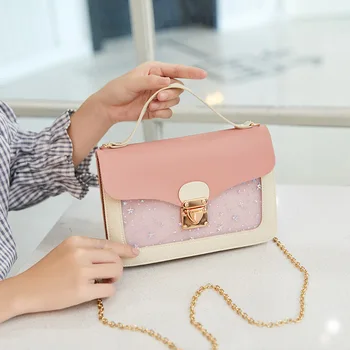 Женская мини-маленькая Квадратная сумка через плечо с модной звездой и блестками, Дизайнерская сумка-мессенджер через плечо, клатч, кошелек, сумки Sac 2