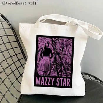 Женская парусиновая сумка для покупок Mazzy Star Sandoval в стиле фан-арт, сумка для студенческих книг, сумки для покупок в стиле харадзюку, сумка-тоут для девочек 13