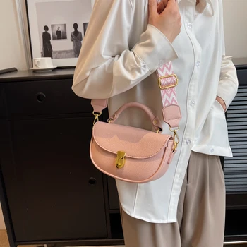 Женская сумка-седло для пригородных поездок, сумка на одно плечо, ретро-универсальная женская мода, Широкие плечевые ремни, сумки через плечо 1