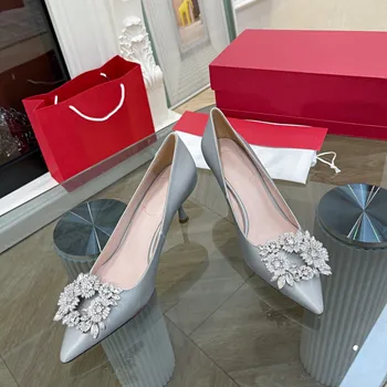 Женские брендовые туфли на высоком каблуке, пикантные туфли с острым носком, размер 35-39, вечерние туфли-лодочки, базовые туфли-лодочки для новобрачных, обувь для свадебной вечеринки, женские туфли 12