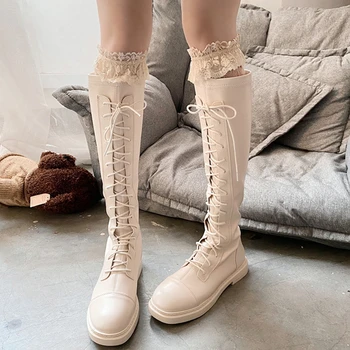 Женские кружевные сетчатые носки для девочек в японском стиле JK для студенток, девичьи милые носки для телят, униформные носки Harajuku 9
