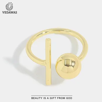Женское медное кольцо в форме сердца в минималистичном стиле Vedawas, тренд 2020, пара колец в стиле ретро золотого цвета Оптом 12