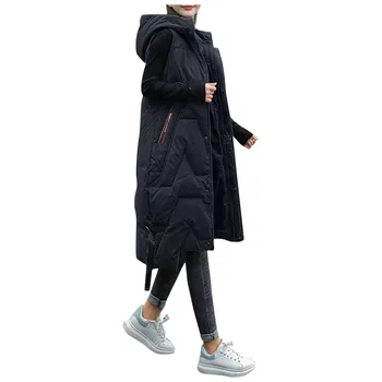 Женское пальто-жилет, зимняя женская куртка, Ветрозащитный пуховик с капюшоном, легкий стеганый жилет, свободный жилет на молнии, уличный жилет