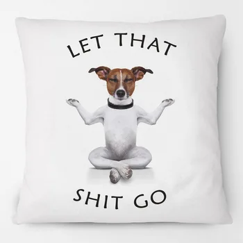 Забавная собака для йоги, Будда в стиле дзен, наволочка для подушки, декоративные подушки для дивана 1