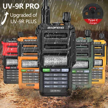 Зарядное устройство Baofeng UV-9R PRO V1 V2 Type-c Водонепроницаемая Портативная рация Модернизирована по версии UV-9R Plus Двухстороннее Радио Двухдиапазонное CB Ham Радио 10