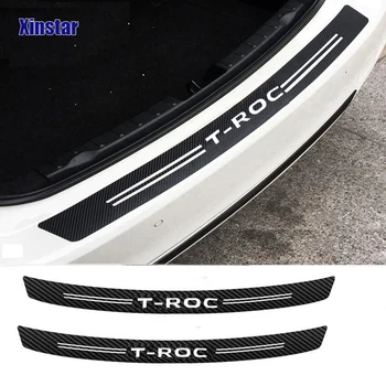 Защитная наклейка на задний бампер автомобиля из углеродного волокна для Volkswagen TROC T-ROC 1