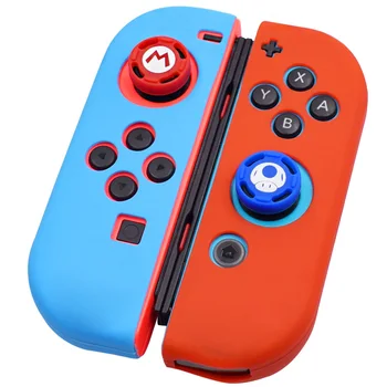 Защитный чехол для контроллера Nintendo Switch Joy-Con с колпачками для большого пальца x2 Противоскользящие силиконовые накладки для ручек x2 (4 в 1) 15