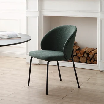 Зеленый современный обеденный стул и стол, роскошный дизайн комнаты, обеденные стулья, спальня, гостиная, удобный шезлонг, мягкая мебель для дома 5