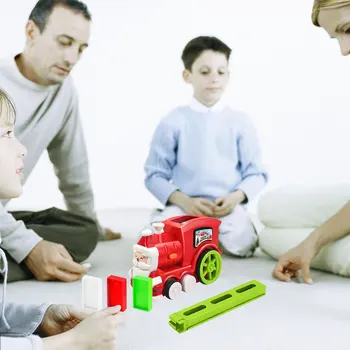 Игрушечный поезд Домино, электрический автоматический поезд для укладки домино со звуком, игровые игрушки для укладки, креативный подарок для мальчиков, девочек и детей 3