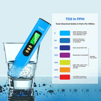 Измеритель TDS/EC, тестер чистоты воды, PPM, Фильтр, Термометр, гидропоника для аквариума, монитор качества воды в бассейне 8