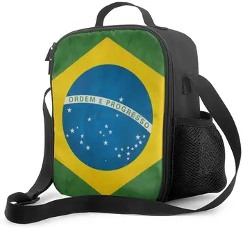 Изолированный ланч-бокс с Бразильским флагом для мужчин и женщин, для взрослых, для работы в офисе, для пикника, пеших прогулок, на пляже 12