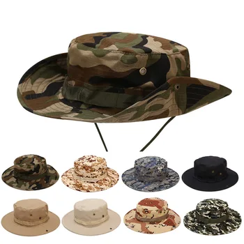 Камуфляжные шляпы Бонни Мужские Тактические Армейские шляпы-ведра Военная Панама Летние Кепки-ведра Охотничьи Походные Уличные Камуфляжные Солнцезащитные очки 1