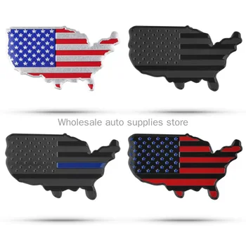 Карта с черным флагом США, Эмблема Автокрыла для легковых автомобилей, грузовиков, стена для ноутбука (черная, 7 