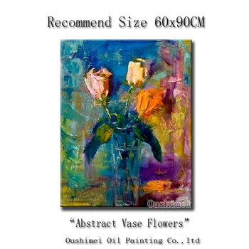 Картина маслом ручной работы Impression Rose, висячие картины, современный нож, картина с цветами, настенные панно для гостиной, картина на холсте
