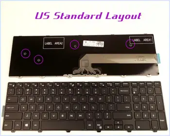 Клавиатура с английской Раскладкой США для ноутбука Dell Inspiron 15 5000 0KPP2C MP-13N7 P39F KPP2C Черная С рамкой Без подсветки