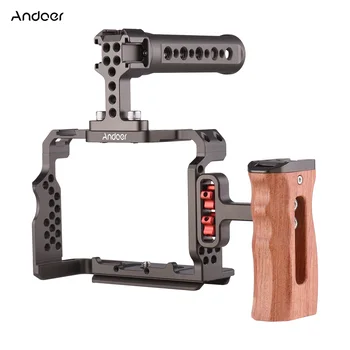 Комплект Камеры Из Алюминиевого Сплава Andoer с Верхней Ручкой Видеоприставки Универсальная Деревянная Боковая Ручка для Sony A7R III/A7 II/A7III 4