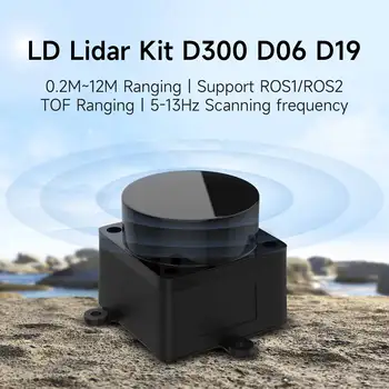 Комплект лидарных датчиков D300 DTOF ROS Robot SLAM Navigation Модуль сканера расстояния 360 ° 12 м Поддержка ROS1 и ROS2 Для внутренних и наружных работ 13