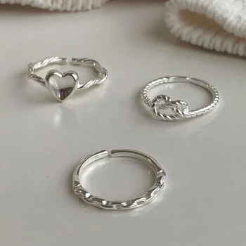 Корейская версия нишевого дизайна, тонкое кольцо Love Twist, женская мода, индивидуальность, Простое Все, подходящее Открытое кольцо для женщин 10