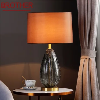 Креативная настольная лампа BROTHER Nordic, латунная настольная лампа, современное роскошное светодиодное украшение для дома, прикроватной тумбочки 5