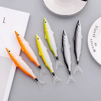 Креативная ручка для моделирования рыб Необычной формы, прекрасная канцелярская шариковая ручка, автоматическая шариковая ручка многоразового использования, пуля 5 мм 1