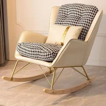 Кресла-качалки в скандинавском стиле для гостиной, диван для гостиной, современные кресла для ленивой гостиной с подлокотниками, Одноместные шезлонги для отдыха в салоне домашнего декора WK50LC 8