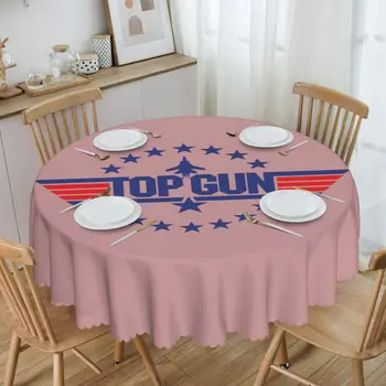 Круглая скатерть Tom Cruise Maverick Film Top Gun, маслостойкая скатерть, 60-дюймовое покрытие стола для столовой кухни 13