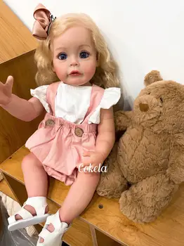 Кукла Cokela 55 см/22 дюйма SueSue Полностью силиконовая кукла Reborn для малышей Raya, реалистичная, мягкая на ощупь 11