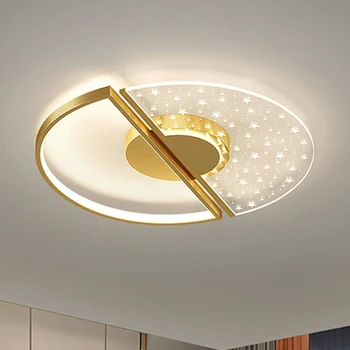 Лампа для спальни золотая лампа для главной спальни, гостиная, простой современный атмосферный свет, роскошные лампы, светодиодный потолочный светильник 11