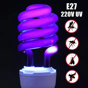 Лампа-ловушка для насекомых, декоративные лампы 220 В, металлическая спиральная ультрафиолетовая люминесцентная лампа для привлечения насекомых