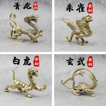 Латунные украшения в возрасте четырех священных зверей, зеленый дракон, белый тигр, киноварь, бег Сюаньву, цзянху, маленький дом в китайском стиле 11