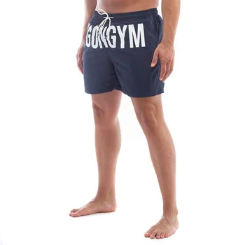 Летние Новые мужские быстросохнущие повседневные свободные пляжные брюки для бега в тренажерном зале, для бега трусцой, мужские шорты с завязками, короткие 14
