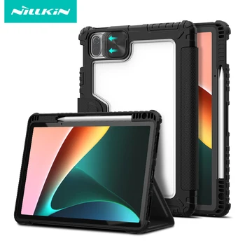 Магнитный Флип-чехол NILLKIN Для Xiaomi Pad 5 5 Pro 12,4 “С Выдвижной Камерой, Кожаный Защитный Чехол Для Pad 5 pro С Держателем Карандаша