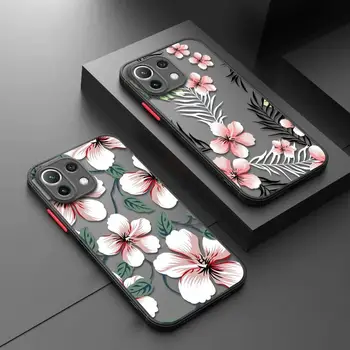 Матовый Чехол Для Xiaomi Poco X3 NFC X3Pro M5 M3 F1 F3 для Mi 11 12 13 11X 12X Pro 12T 11T 10T Note 10 Lite Vintage Leaf Flower