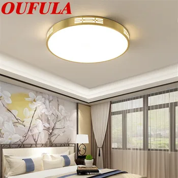 Медный потолочный светильник Hongcui для современного дома, подходящий для гостиной, столовой, спальни. 9