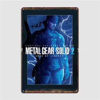 Металлическая вывеска Metal Gear Solid 2 Storms, кинотеатр, гостиная, Индивидуальная роспись, жестяные плакаты с надписями 6
